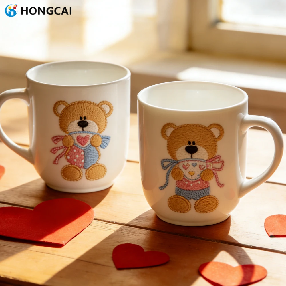 24-Piece Valentine's Day Heart Bear UV DTF Stickers Ideal for Waterproof and Scratch-Resistant Decor on Cups and Furniture