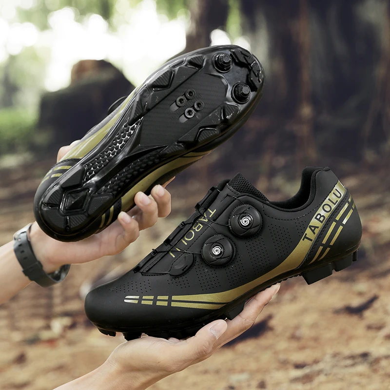 Zapatillas de Ciclismo Planas MTB para Hombre y Mujer, Calzado de Montaña para Bicicleta de Tierra, Carreras, Ciclismo de Carretera SPD con Cleats de Velocidad