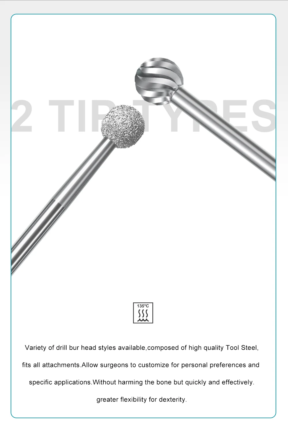 AI-SG70 Dental-Bohrer aus Wolframstahl, Durchmesser 2,35 mm, Gesamtlänge 70 mm, für Implantat-Chirurgie-Winkelstück der SG-Serie, gerades Handstück – Detail 2