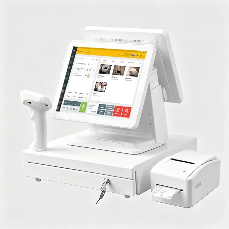 15.6 Inch Touch Screen POS System All In One Cash Register With Printer Scanner And Cash Drawer For Retail Store Checkout