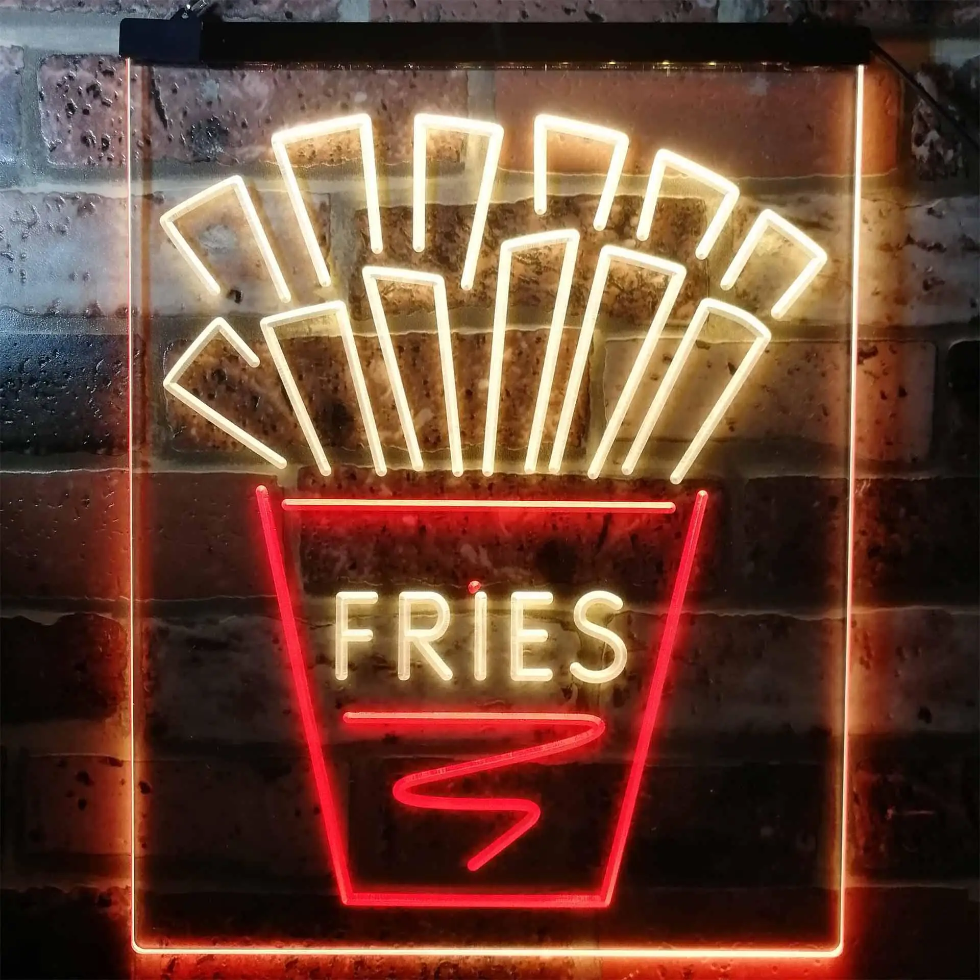 

FRIES. French Fries Fast Food Dual Color Led Neon Sign st6-i3147