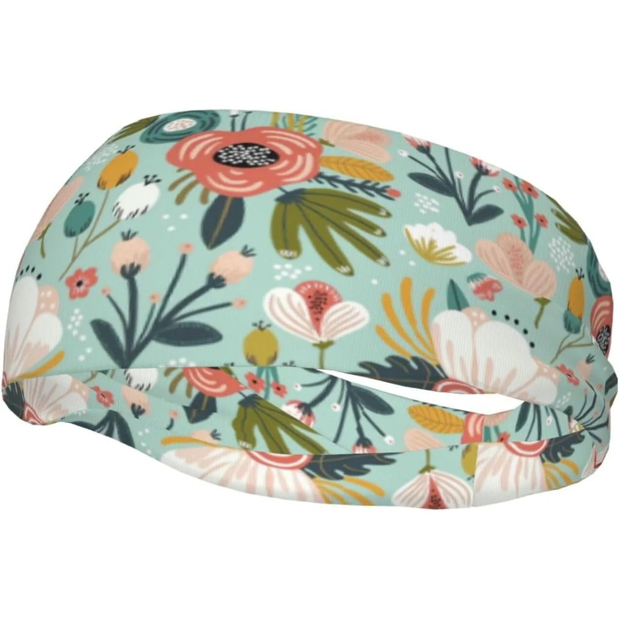 

Flowers Print Sports Sweatband Fashion Headband for All-Season Activities Sweat-Wicking