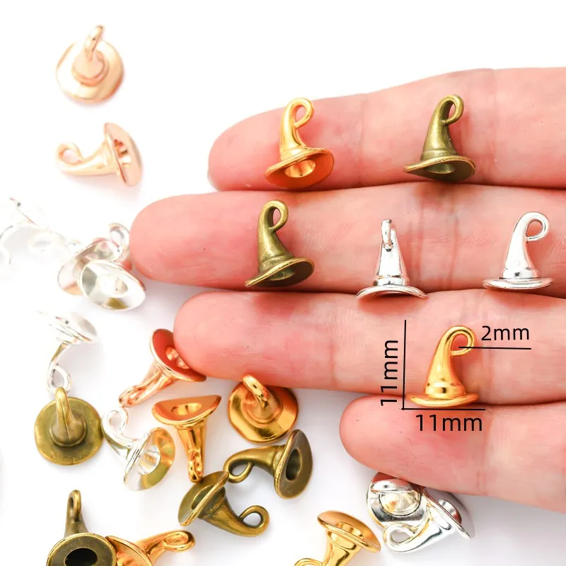 15pcs 5 Color Wizard hat Charm for Key Chain Bracelet Necklace Pendant  DIY Handmade Jewelry Accessories 11*11mm N171