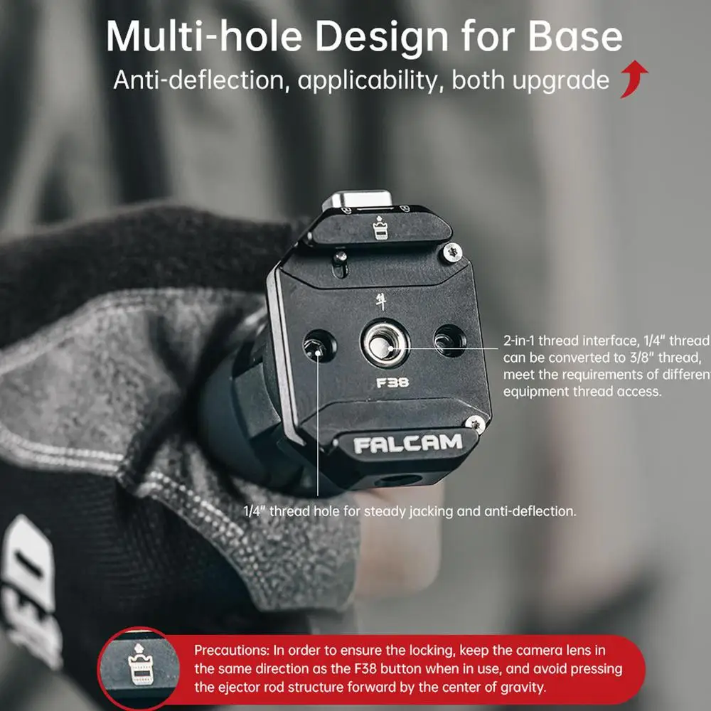 Falcam F38 متعدد الفتحات نظام الإصدار السريع لوحة عالمية كاميرا DSLR Gimbal Arca السويسرية محول التبديل السريع 1/4 ''3/8''