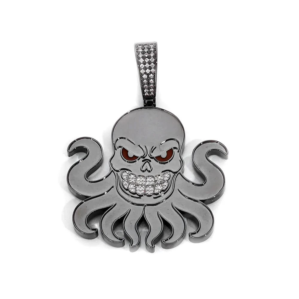 

Nuoya Custom Black Octopus Pendant Necklace Personailed 2inch Charm Hip Hop Jewelry Men Women Gift