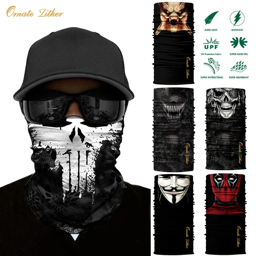 Breathable Masks Bandana Cycling Neck Gaiter Punisher Venom Scarf Men Braga Cuello Scaldacollo Hunting Hiking Ski Mask Headband