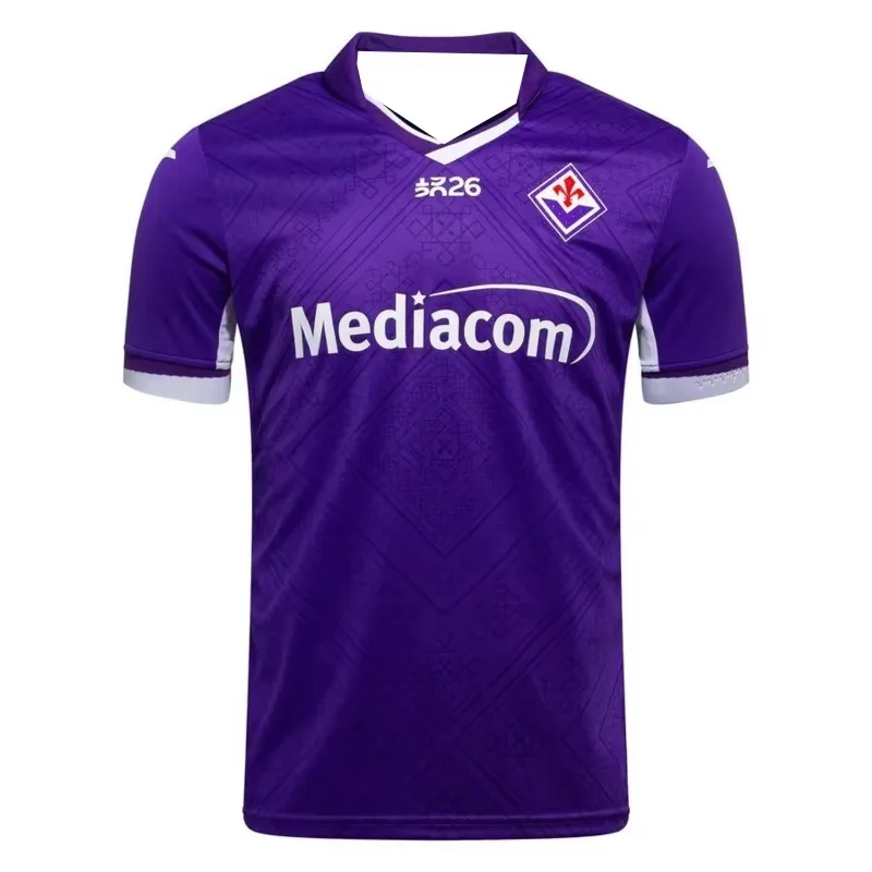 2026 Sommer Herren Damen Neues Fiorentina Herren Fußballtrikot 2026-27 3D-Druck Fußballtrikot Atmungsaktiv Familien-Set – Detail 4