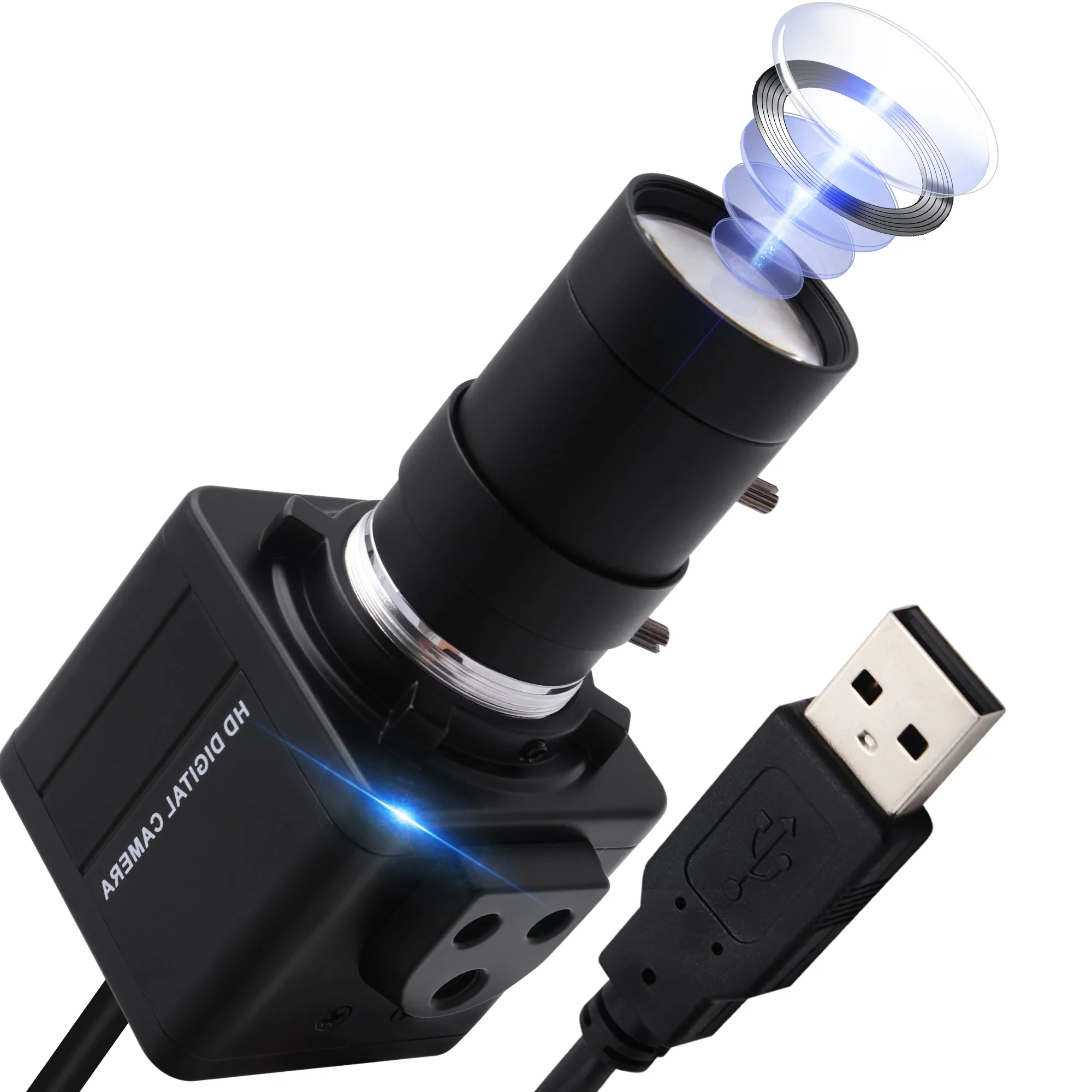 

ELP UVC Free Driver IMX415 Varifocal 5-50mm Sensor Conference Camera USB 4K HD Webcam