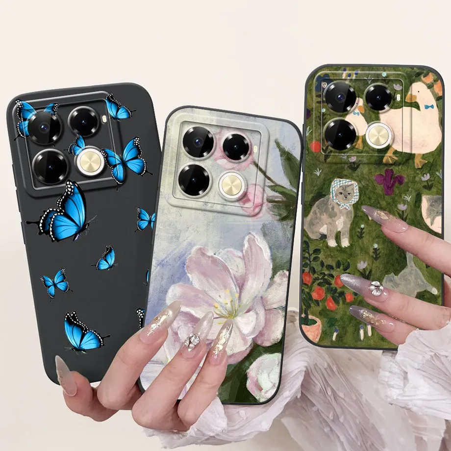 For Infinix Note 40 Pro Plus Coques Cover Luxury Liquid Silicone Soft Phone Case For Infinix Note 40 Pro 4G 5G capa Women Style