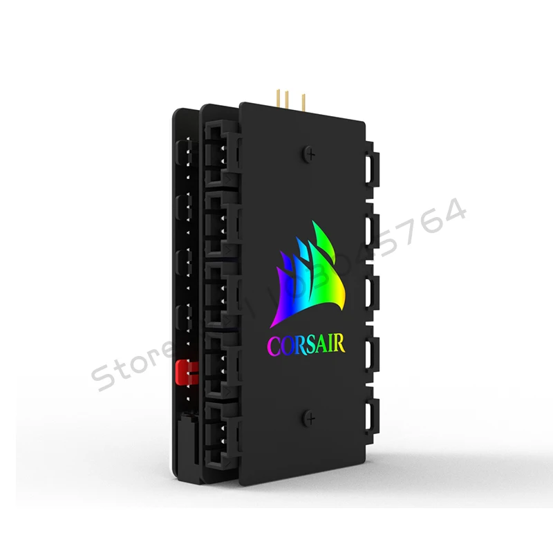 RGB Fan Splitter Hub ICUE Connecting Box Brand Logo Glowing ARGB + PWM Controller 10X2 Outputs 5V ARGB MB AURA SYNC