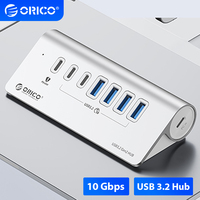 ORICO Multi 4/7 Port USB3.2 Splitter USB A Type C Hub Dock Station with Card Reader Charger Switch Adapter for MacBook PC Laptop