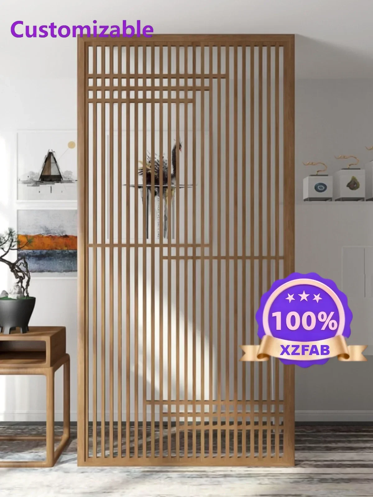 Factory Direct 2026 Nordic Screen partition, living room, new Chinese style wooden grille