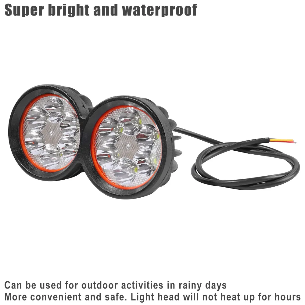 Front Led Headlight Lamp Super Bright Scooters 6 LED Fog Spotlight Working Spot Light 12-80V Universal Electric Scooter  Spot