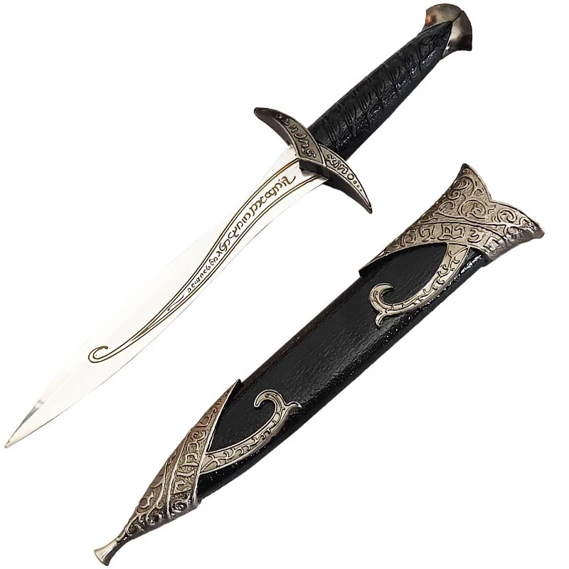 ดาบสั้นขนาด 28 ซม./11.02 นิ้ว พร้อมปลอกดาบ อุปกรณ์เสริมสำหรับเกม คอสเพลย์ฟรอโด อาวุธจำลอง ของเล่นสะสม ของขวัญวันเกิด