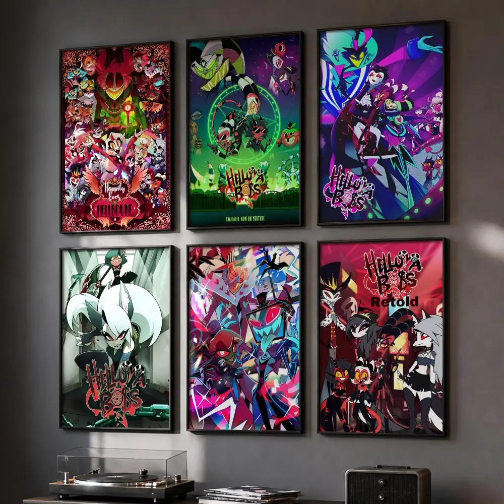 Anime H-Helluva H-Hotel Boss Poster HD Home Wall Stickers House hallway Living Room Bedroom Bar Office Decor Art Prints