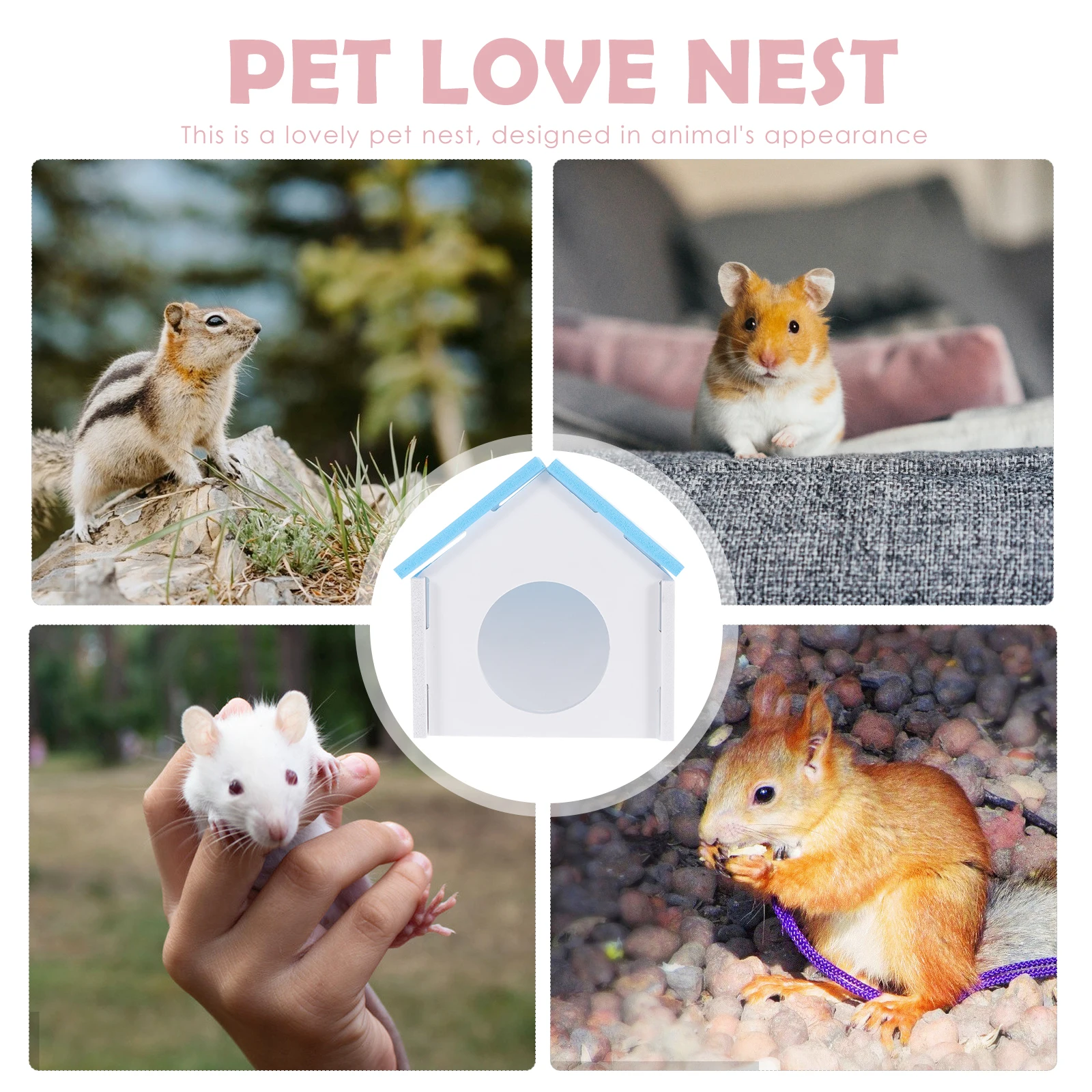 

Premium Small Animal Mini House PVC Durable Safe Pet Nest for Hamster Chinchilla Gerbils Mice Cozy Playing Resting Sleeping
