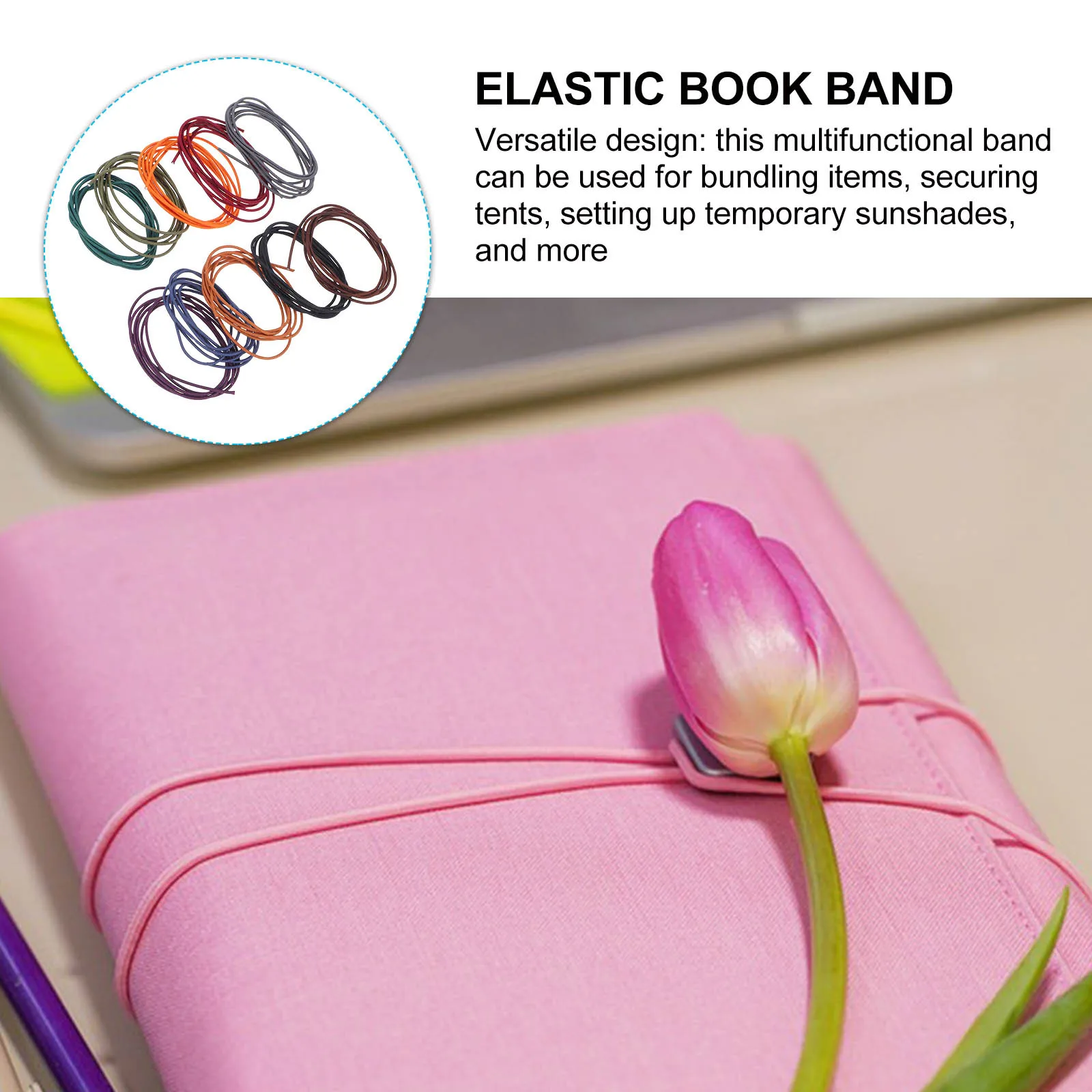 

10Pcs Nylon Elastic Bands Adjustable Notebook Straps for Binding Planner Organizer Closure Strap Accessories