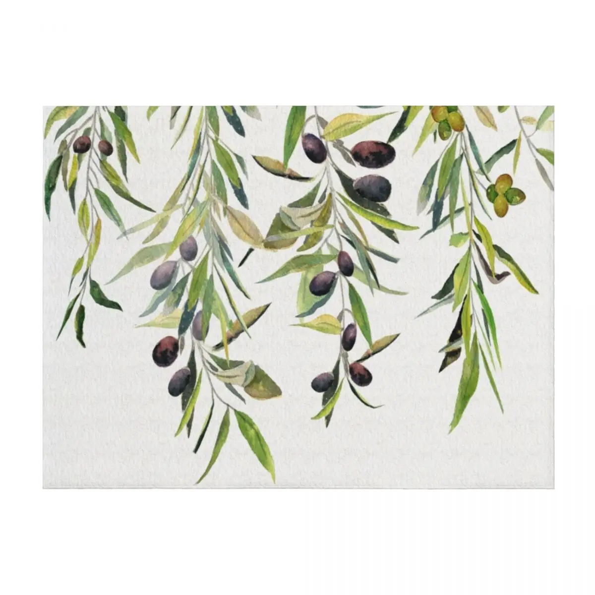 

Olive Branch Watercolor Throw Blanket Soft Plaid Warm Retros Quilt Blankets