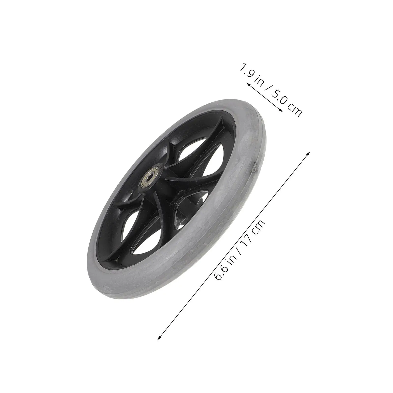 Wheelchair Caster Wheel Solid Tire Heavy Duty Front Replacement Wheel 7 Inch Multipurpose Wheelchair Accessory Wheels Parts