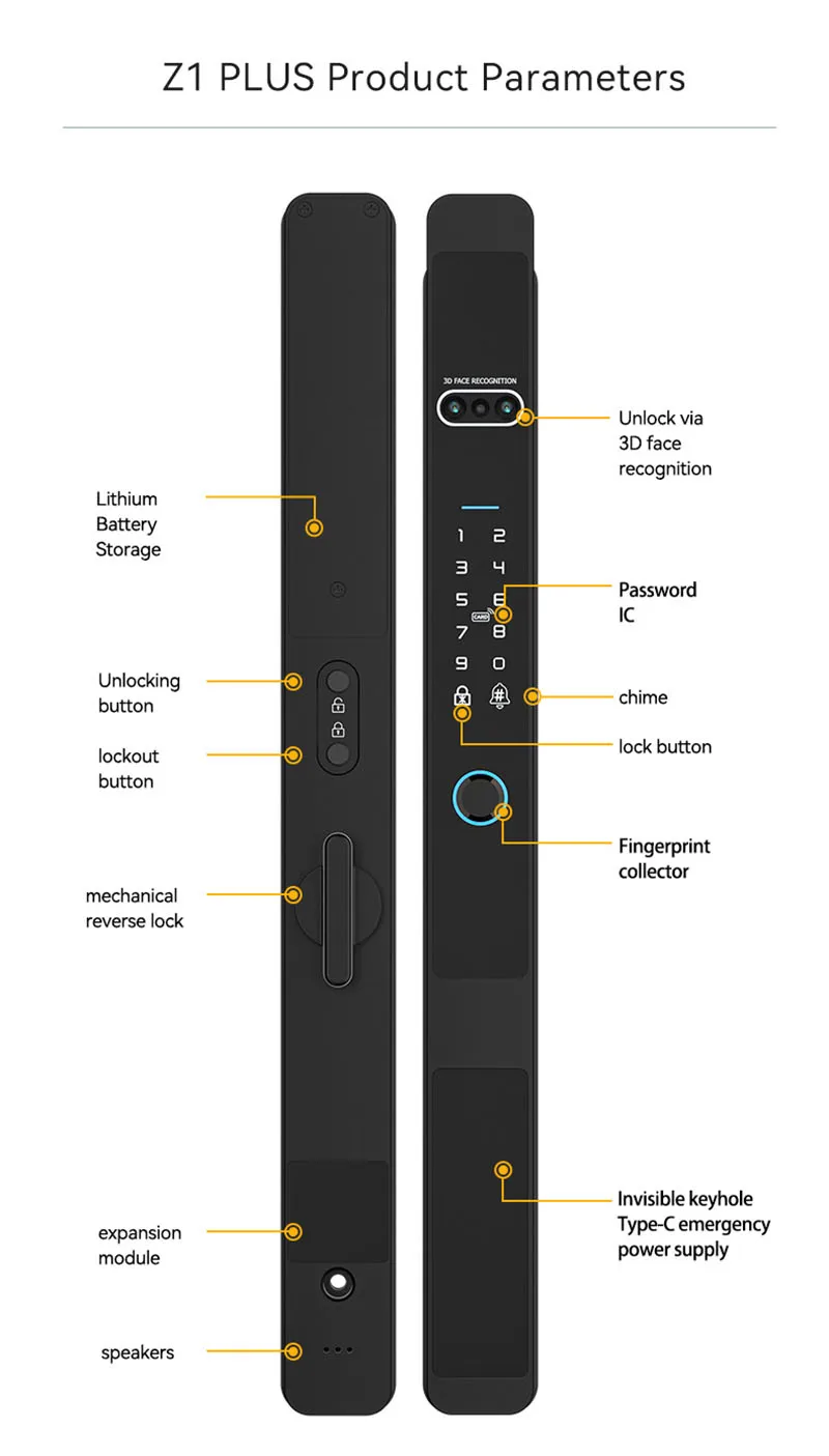 Face recognition Waterproof IP65 Automatic Slim Smart Aluminum door lock TTlock 5572 3592 euro mortise Digital UPVC lock