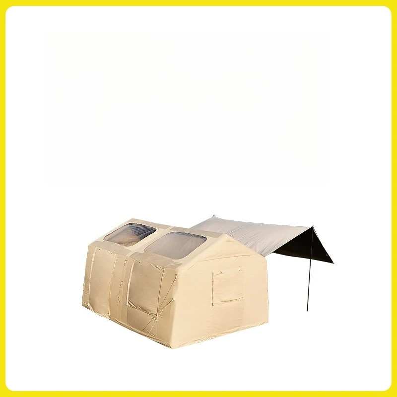 Inflatable tent canopy two-in-one camping family team building air column-free hut camp tent