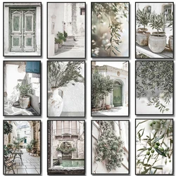 Scandinavian Minimalist Wall Art Italy Olive Tree Branches Leaves Architecture Canvas Painting Posters Prints Home Room Decor