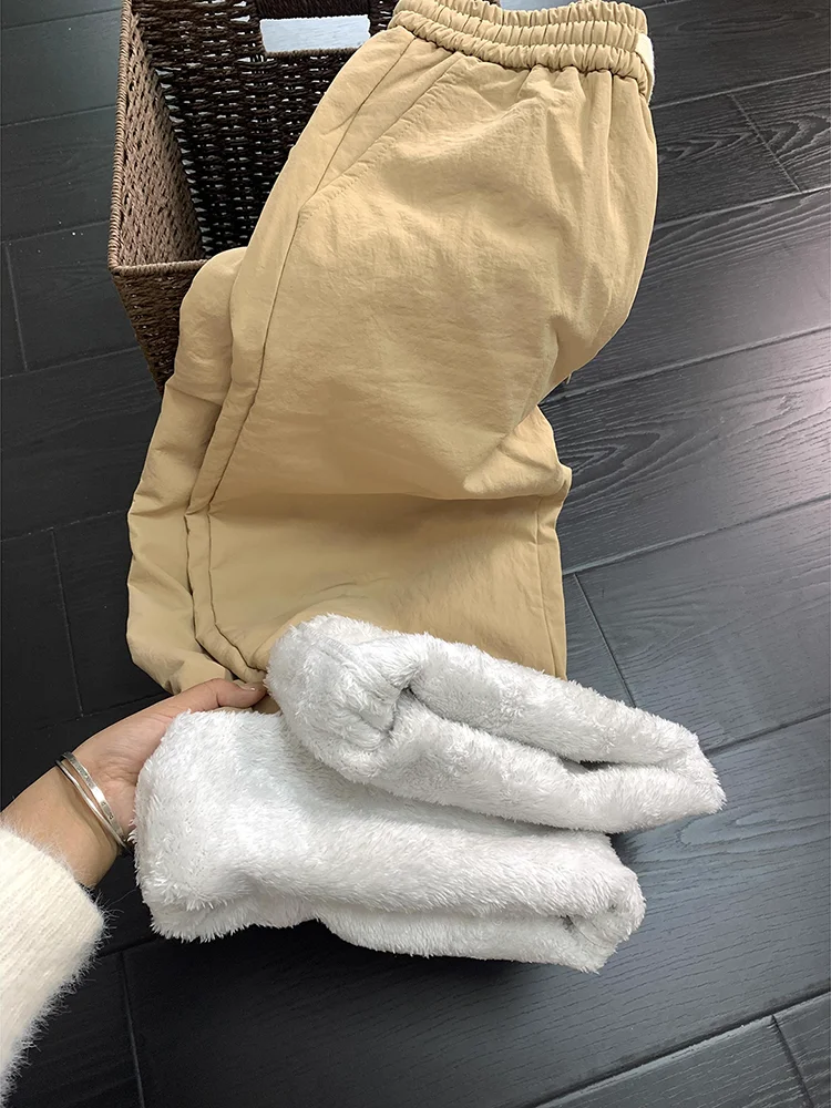 

Утепленные флисовые лыжные брюки цвета хаки для мужчин и женщин, для активного отдыха, морозостойкие, водонепроницаемые, повседневные, теплые, на флисовой подкладке, прямого кроя