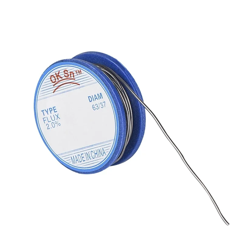 JCD Tin Solder Wire Rosin  Flux 0.1MM 20% Core Solder Wire Reel Welding Line Soldering Wire Roll No-clean