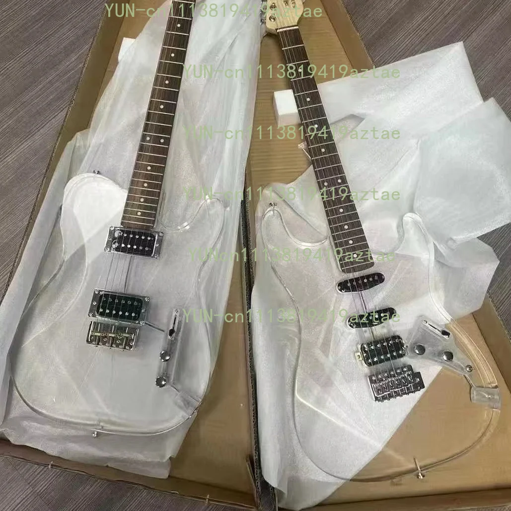 High Quality 6-String Acrylic/Wood Electric Guitar for Beginners Entry-Level 6-String Bass Wood With Side Maple Material