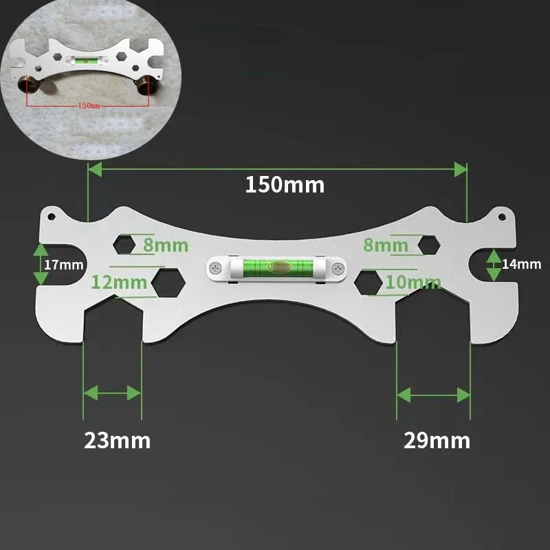 Herramientas de llave especial con nivel, llave de nivel multifuncional, herramienta de medición de distancia, instalación de grifo de ducha, baño