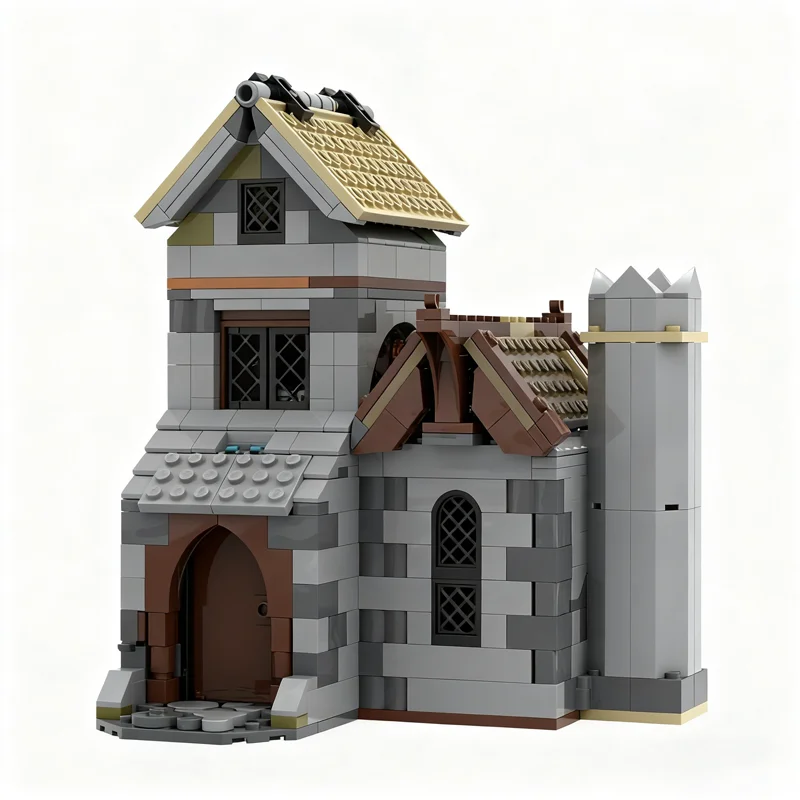 ตัวต่อ MOC ปราสาทยุคกลาง 619 ชิ้น แบบจำลองบ้าน ชุดตัวต่อสร้างสรรค์ DIY ของเล่นเสริมพัฒนาการ ของขวัญคริสต์มาส ตัวต่อสำหรับเด็ก