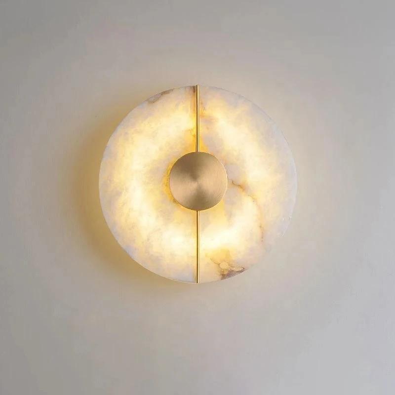 

Natural Marble Wall Lamp Modern Round LED Sconce for Living Room Bedroom Bedside Corridor Staircase Kitchen Home Decor Lighting