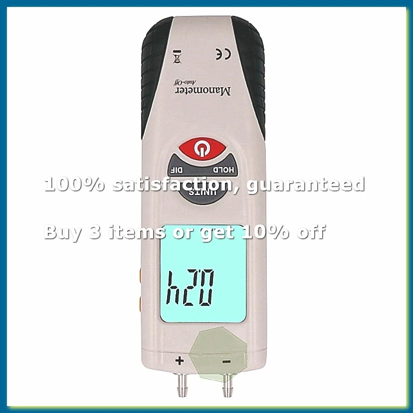 HT-1890 Gas Pressure Gauge Manometer Digital Manometer Data Hold Dual Port Air Pressure Gauge HVAC Gas Teste Meter-ANKL