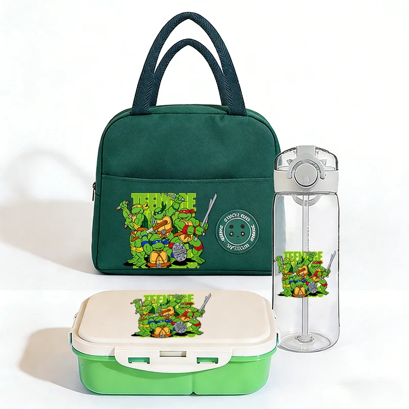 

Teenage Mutant Ninjas Bento Box+Lunch Bag+Water Bottle 3pcs Set Student School Supplies Food Container Drinkware Home Gift 2026