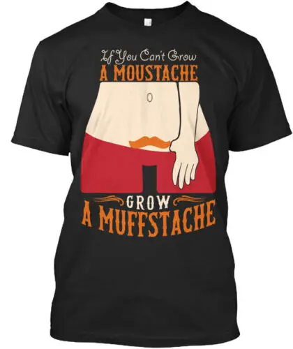 Moustache Muffstache T-Shirt Made in the USA Size S to 5XL