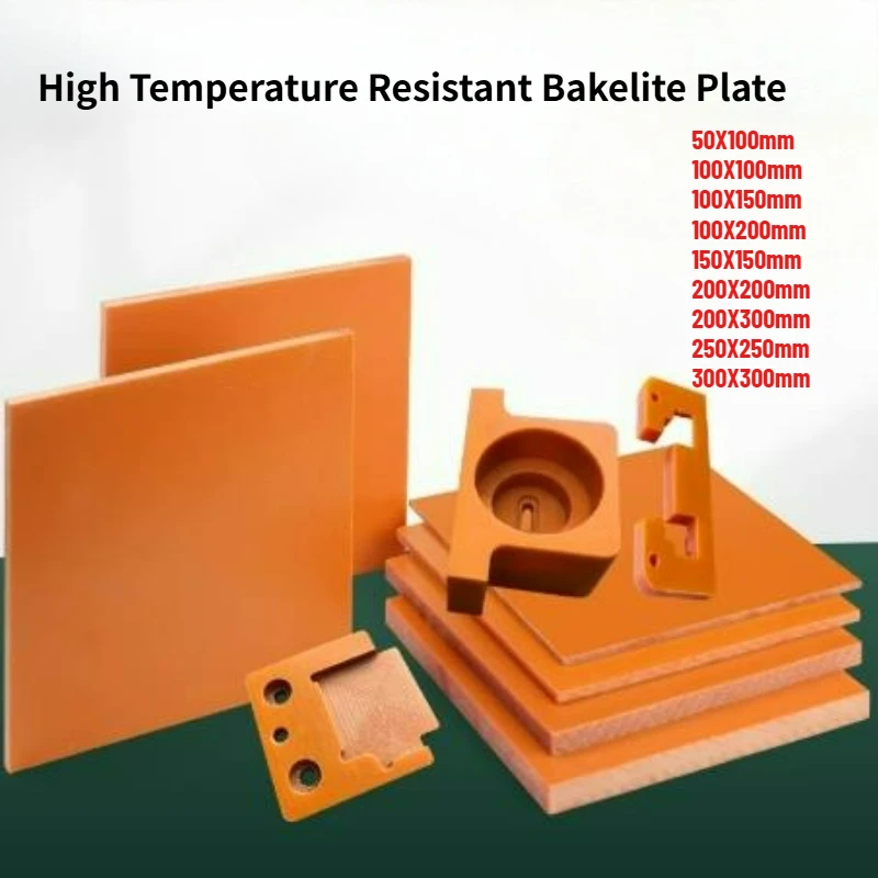 1-10pcs Orange Red Bakelite Plate Insulation Phenolic Resin Board Bakelite Sheets High Temperature Resistance Thickness 1mm~20mm