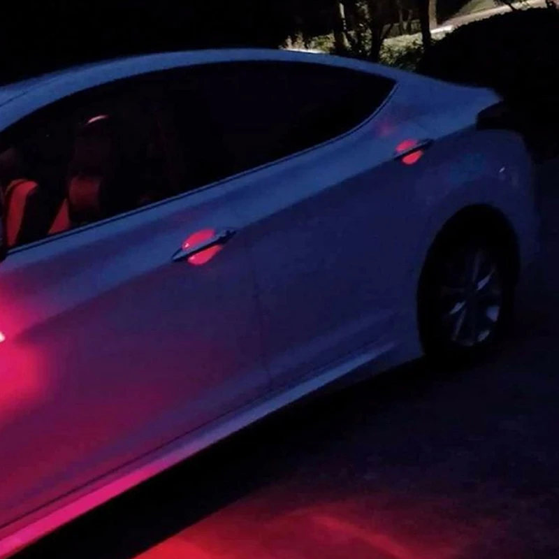 New 12V Car Door LED Handle Light Black Shell Transparent Light Guide Pillar Signal Ambient Lamp