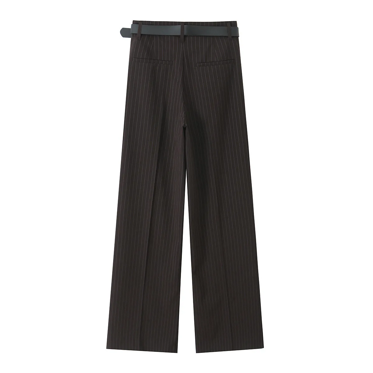 2025 Spring New Women's Wide Leg pants with Belt Fashion Simple Multi color Matching Belt Double pleated Pants