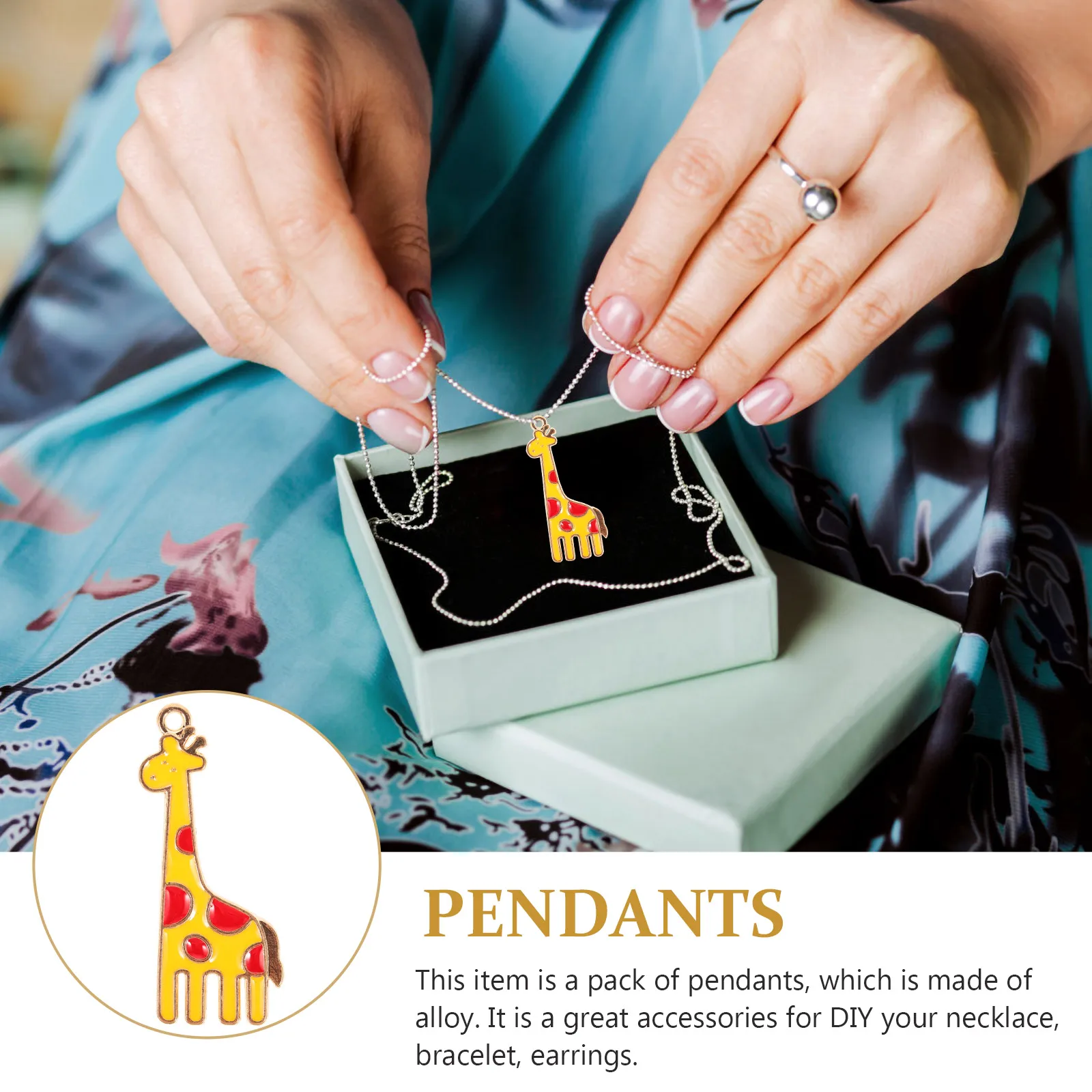 

10pcs Alloy Giraffe Pendants Charms Diy Jewelry Making Accessories Earrings Necklaces Yellow Durable Unique Design For Bracelet