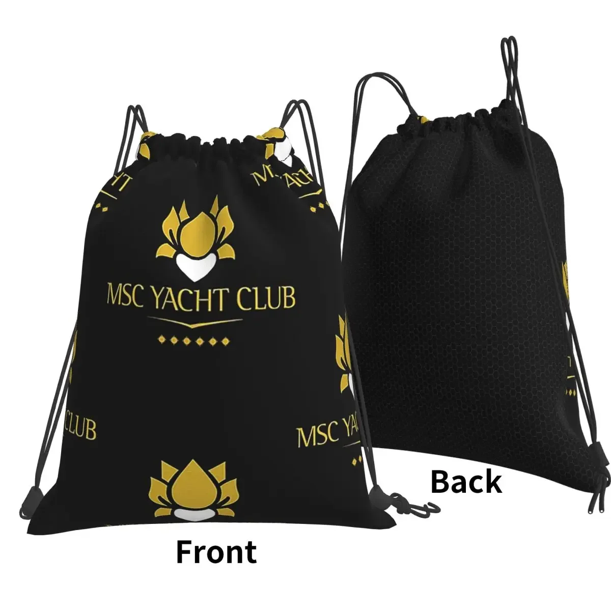 MSC Yacht Club Logo Design Cap Backpacks Fashion Drawstring Bags Sports Bag Book Bags for Man Woman School