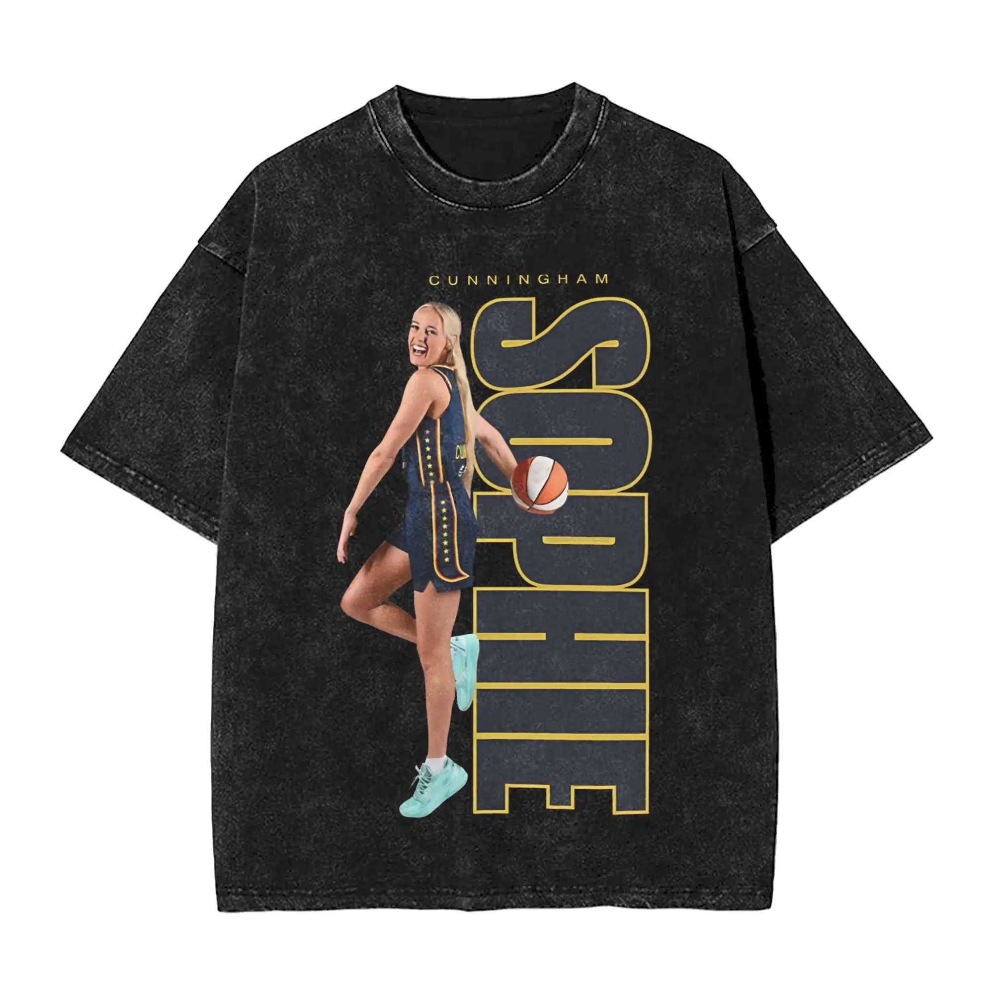 Sophie Cunningham T Shirt Hip Hop Washed High Street T-Shirts Basketball Number 8 for Men Women Tops Streetwear Summer Tee Shirt