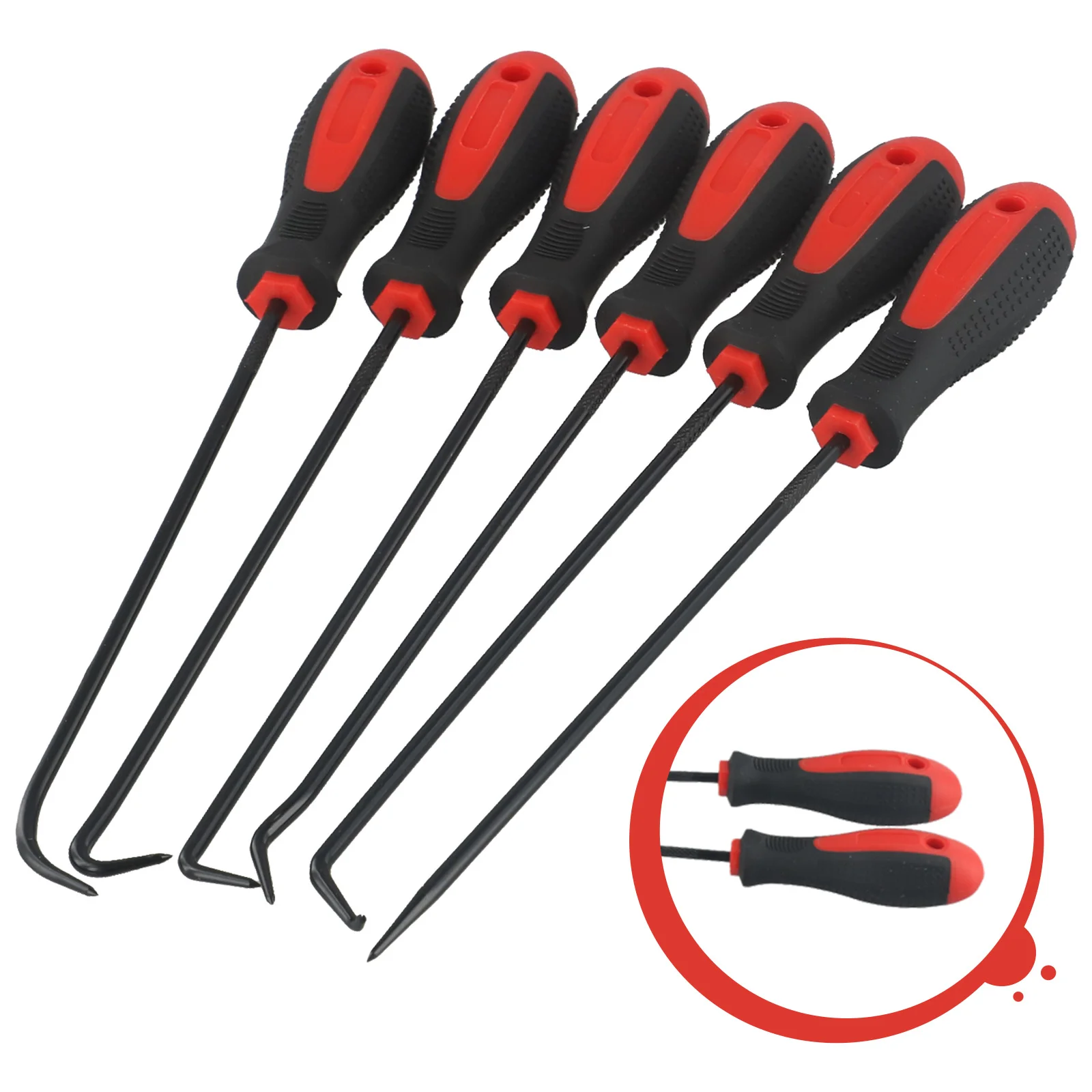 6pcs Car Pick Hook Extra Long O-Ring And Seal Remover Puller Auto   Disassembly Perfect For Engineers, Technicians And Hoobyists