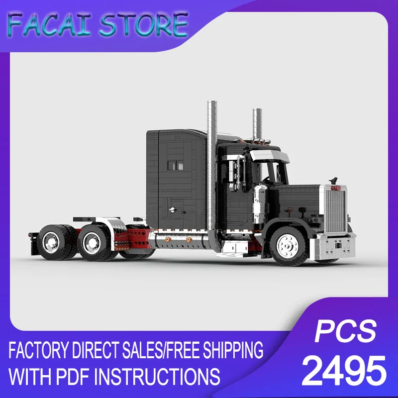 

Urban Car Model Moc Building Bricks Modular 379 Semi Truck Model Technology Blocks Christmas DIY Toy Construction Gifts