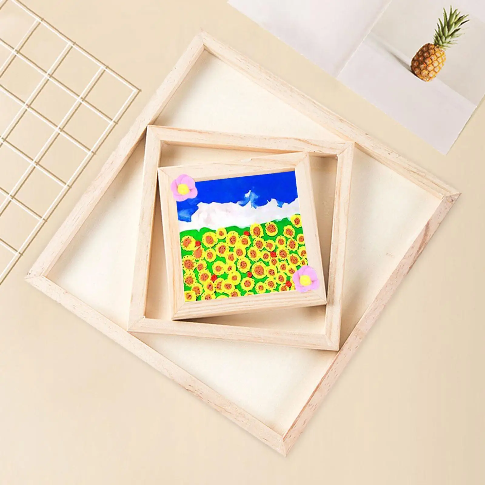 3 Pieces Clay Picture Frames Creative Lightweight Versatile DIY Crafts Projects for Gift Living Room Bedroom Party Centerpiece