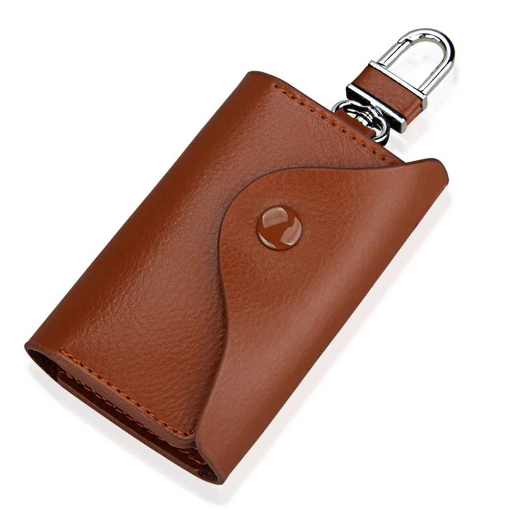 Car Key Holder Brown Durable Scratch Resistant Universal Key Pouch Hanging Waist Bag For Keys Accessory Keychain