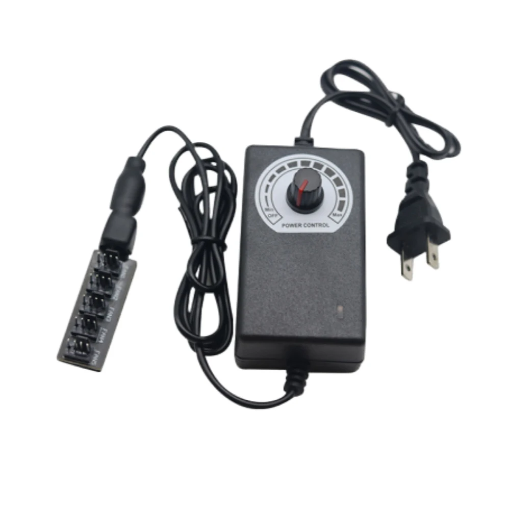 

Three/Four-wire Fan Speed Transformer Controller PC CPU Fan Governor 2A 4P 220V to DC3V-12V Voltage Regulation Speed Controller