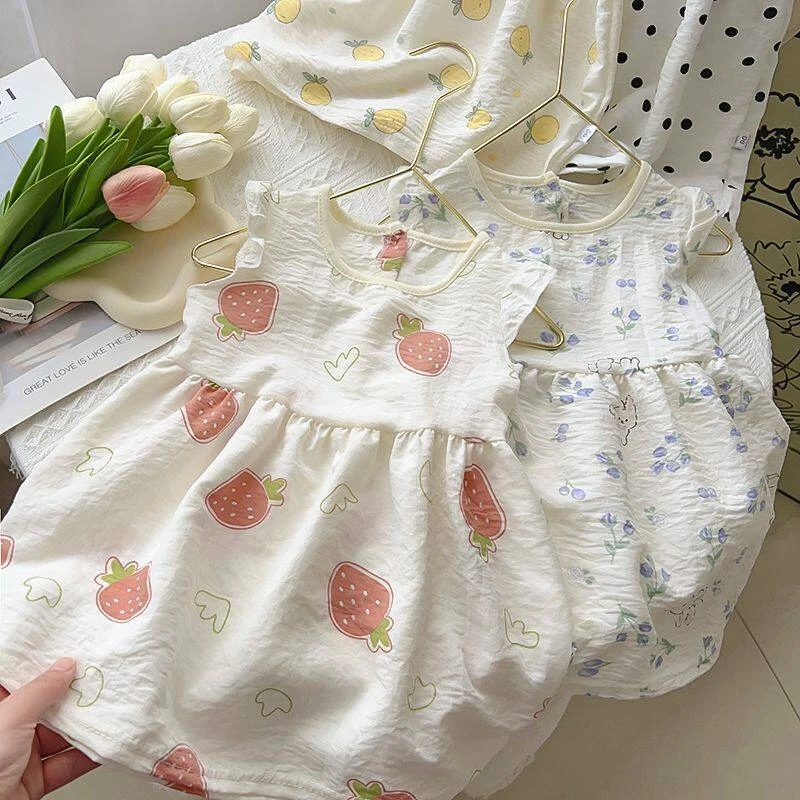 

2026New Cloud Summer Skirt, Thin Sleeveless Princess Dress for Girls, Suitable for Young Children, Loose Fit for Outerwear