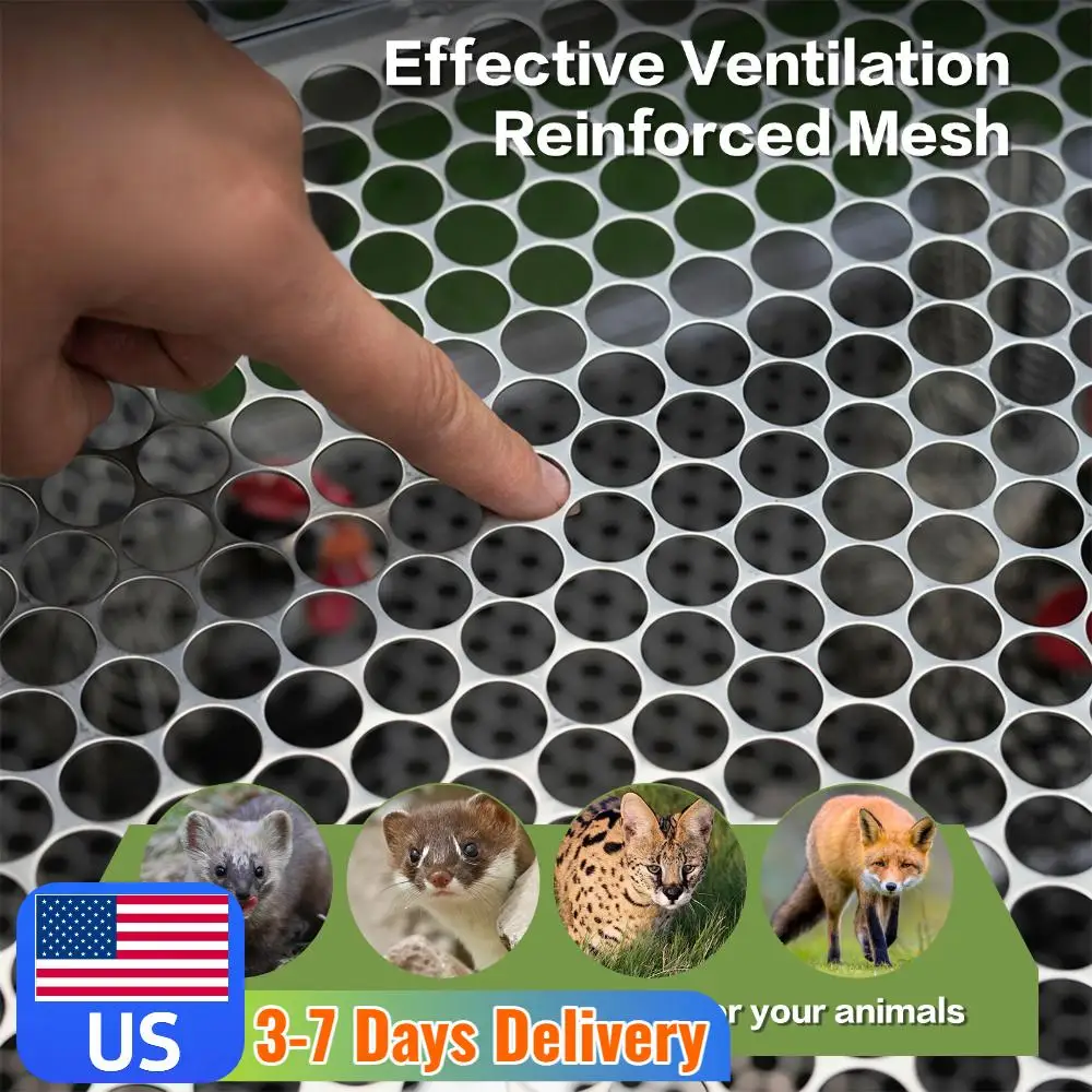 

59x26x27in Chicken Coop with Waterproof Cover Duck Coop Cage with Feeding Door and Tray for Outdoor Backyard Farm Use