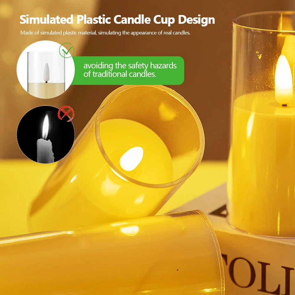 

Flameless Candles LED Candle Light Soft Light Battery Operated Flickering Candle Electronic Candle for Romantic Ambiance