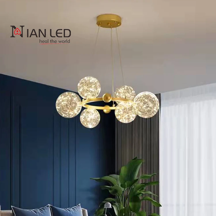 Star Shaped Modern Luxury Metal+Glass Design Chandelier Italy for Decor Indoor Luminous LED Light Customizable Lamp OEM Sea